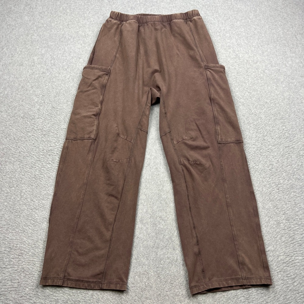 FP Movement Hot Shot Pants Womens Medium Brown Dye Washed Wide Leg Relaxed Harem